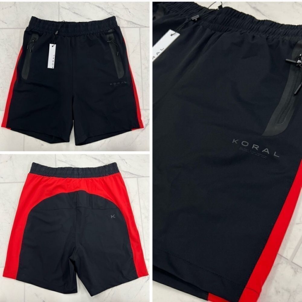 Koral Mens Shorts in red and black Color Block